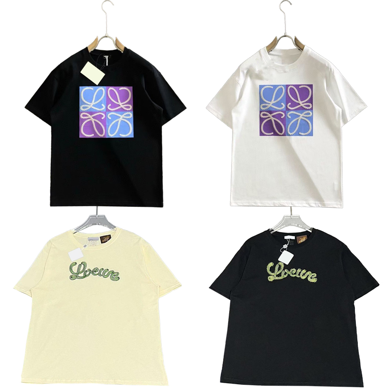 

Summer Mens T Shirts Women Designers loewe Loose Brands Tops Shirt Luxurys Clothing Street Shorts Sleeve Clothes Tshirts men women couples t-shirt