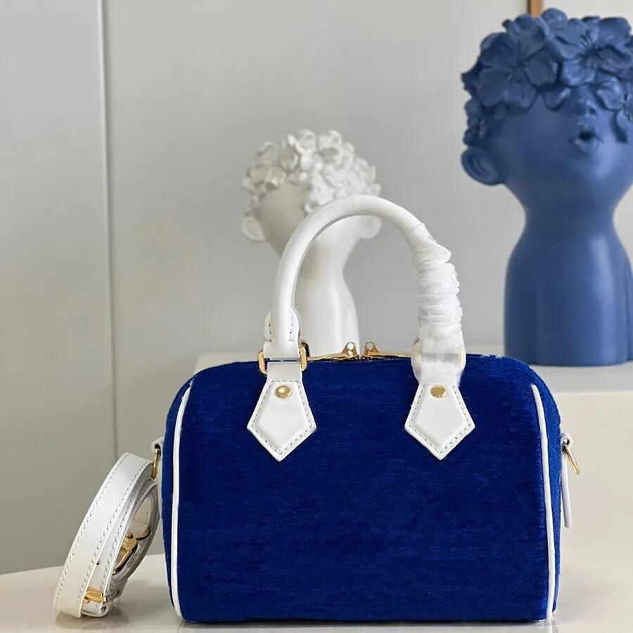 

7A 2022 Top Quality Women Genuine Real Leather Speedy Handbag Shoulder Bag 25 Strap Handbags Ladies Tote Can Stamping Luxurys Designers Womens Bags, Box