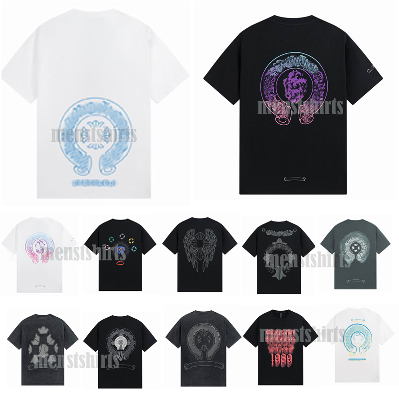 

2023 Designers Tshirts Chromes Heart Mens T-Shirts For sale Top Embossed Letter Horseshoe Sanskrit Cross Pattern Tees Crew Neck T-Shirts Szie S-XL, Cc