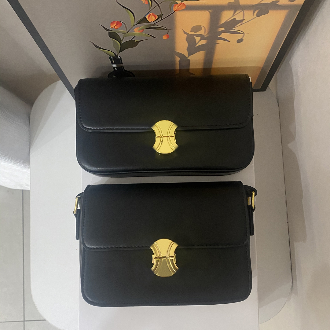 

Luxury Shoulder Bags BOX Tofu Bag Adjustable Leather Shoulder Strap Shoulders Crossbody Leather Small Square Bag Retro Flap 20cm Two styles Underarm Bag HQCL20104, Black flap