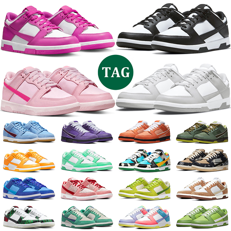 

2023 Active Fuchsia lows running shoes for men women Panda White Black Light Smoke Grey Fog Triple Pink GAI UNC mens trainer, # 33