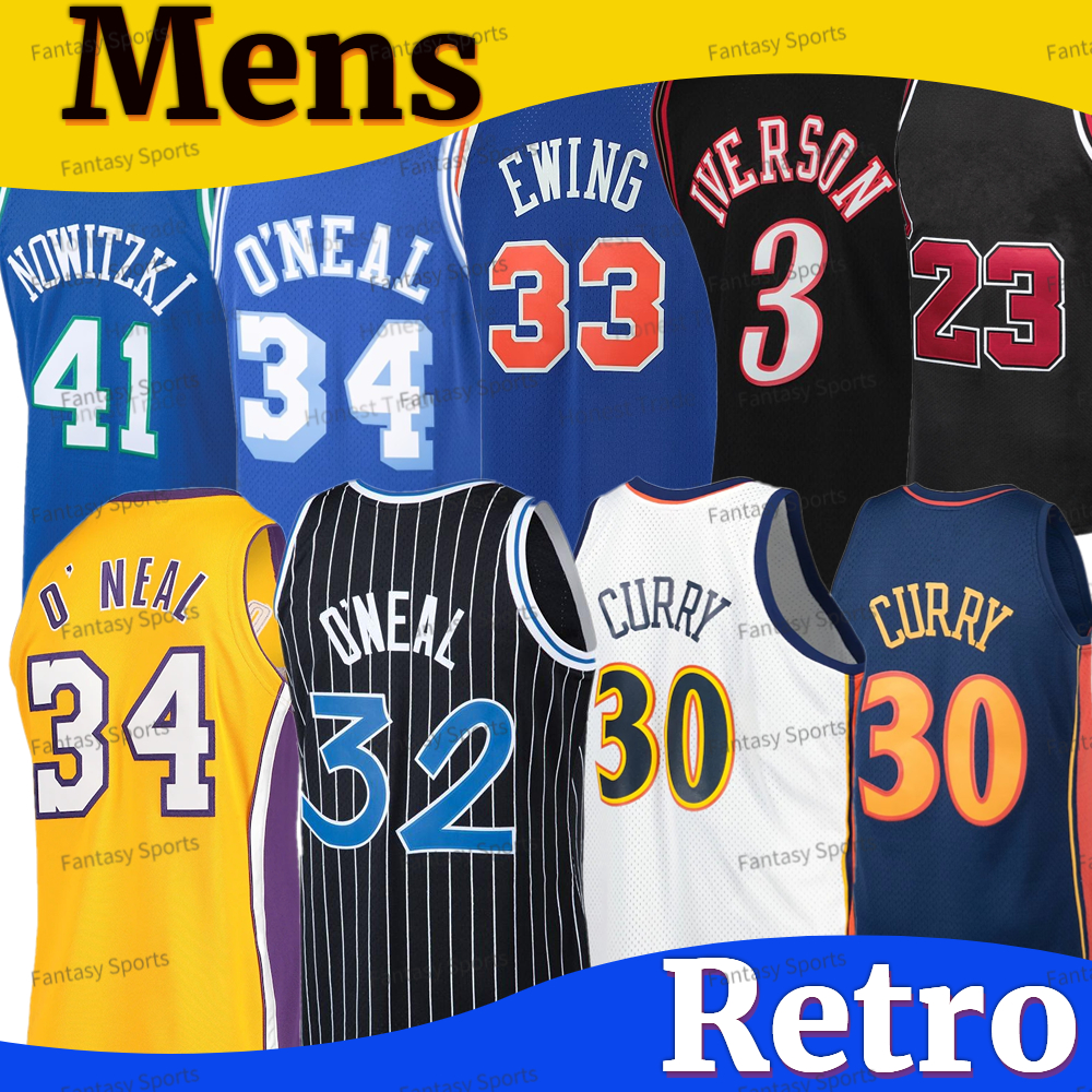 

Retro Curry 15 Vince Carter Basketball Jersey 3 Allen Iverson Shaquille ONeal Dennis Rodman Nowitzki Tracy McGrady Mens Stitched Jerseys, Men jersey