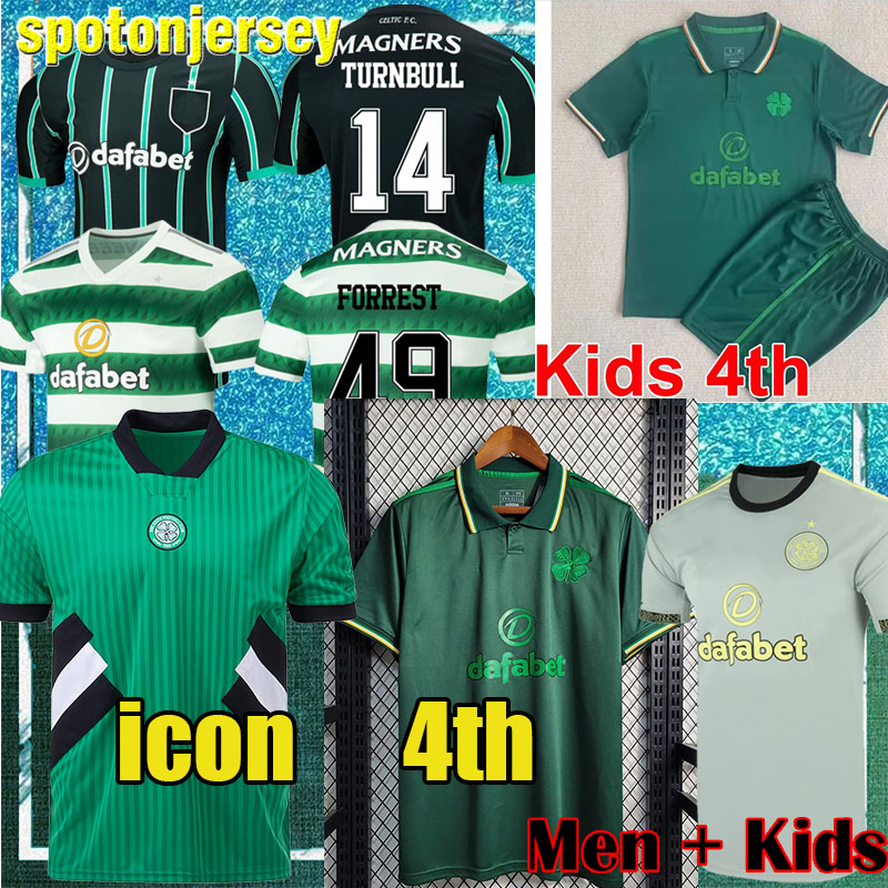 

22 23 24 Celtic Icon Soccer Jerseys limited edition 2022 2023 green tops stripe tee shirts Fourth Kit Top Origins Football Shirt FORREST RALSTON Mens Kids Kit 32201, Home