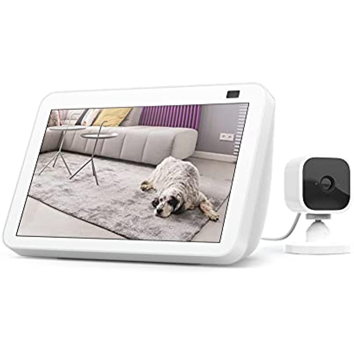 

Echo Show 8 (2nd Gen, 2021 release) - Glacier White bundle with Blink Mini