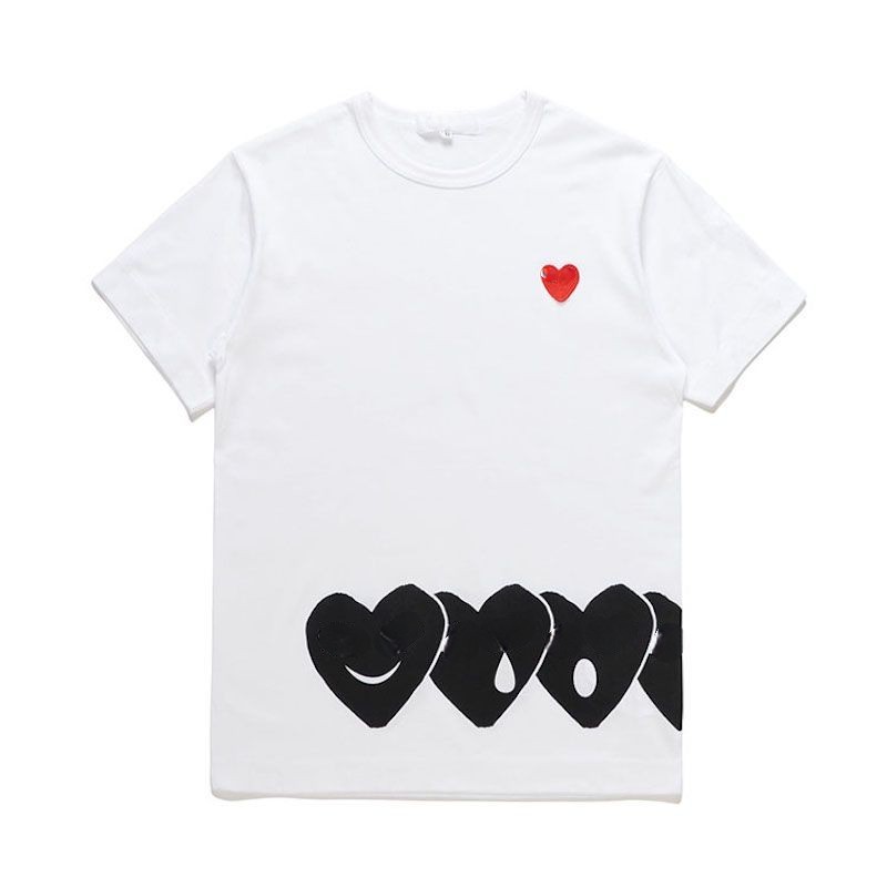 

Mens T-shirts Fashion Mens Play t Shirt Designer Red Heart Commes Casual Women  Des Badge Garcons High Quanlity T shirts Cotton Embroidery tee, Empty bag(not sell separately)