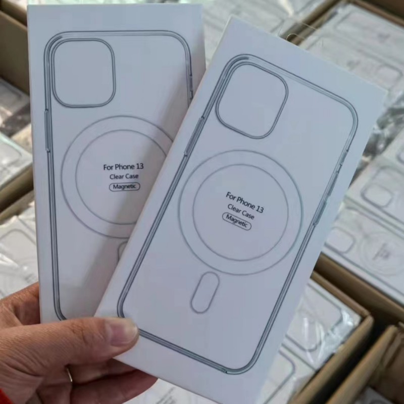 

Transparent Clear Acrylic Magnetic Shockproof Phone Cases for iPhone 14 13 12 11 Pro Max Mini XR XS X 8 7 Plus Compatible with Magsafe Charger xmaster, Transparent with opp bag