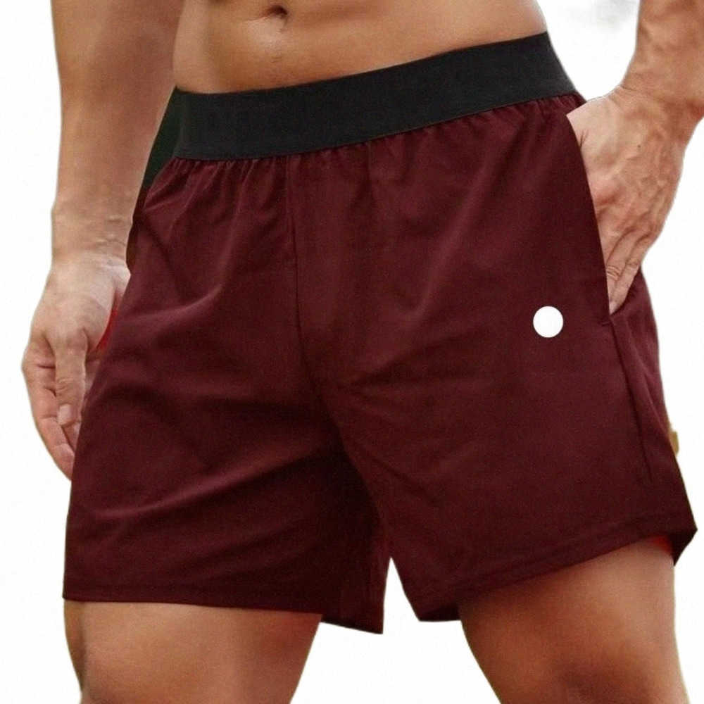 

Men Yoga Sports Shorts Outdoor Fitness Quick Dray lululemens Solid Color Casual Running lulu Quarter Pant lulus