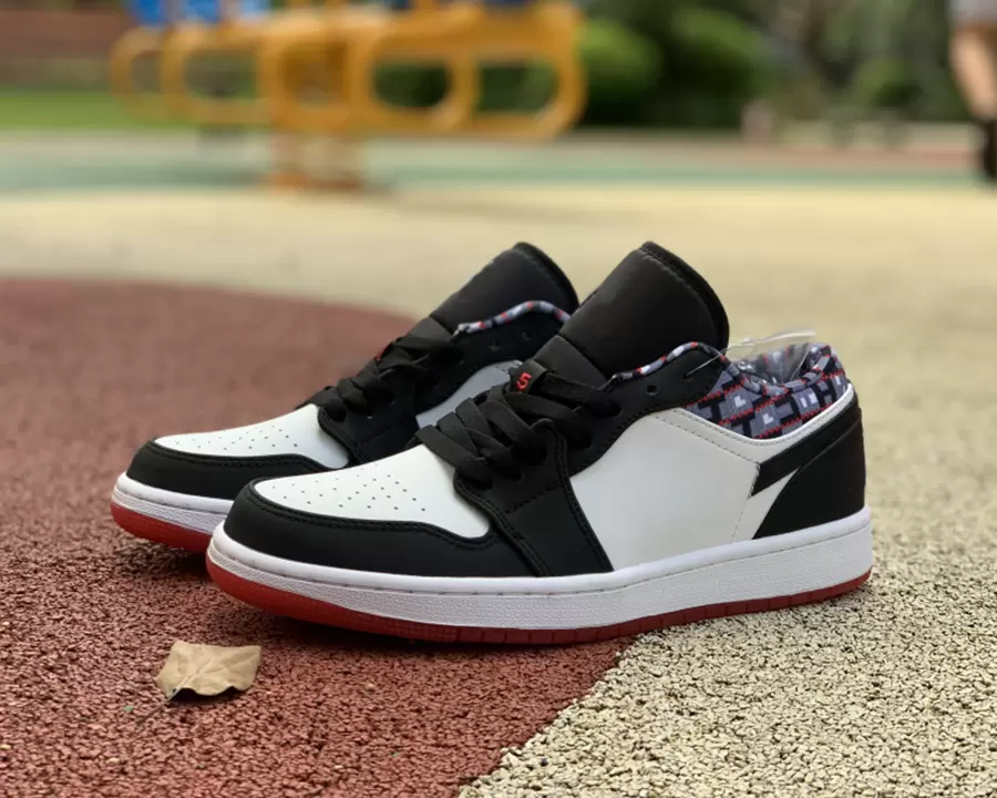 

Jumpman 1 Low Mens Basketball Shoes 1S White Black University Red Womens running Outdoor Sports Sneakers Ship with Box