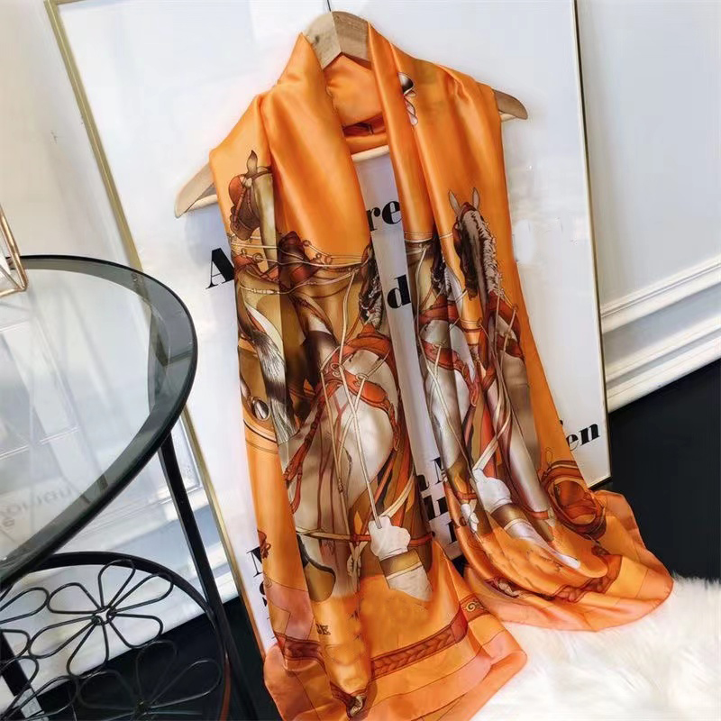 

2023 summer scarves famous designer silk design gift scarf high quality women scarf size 180x90cm