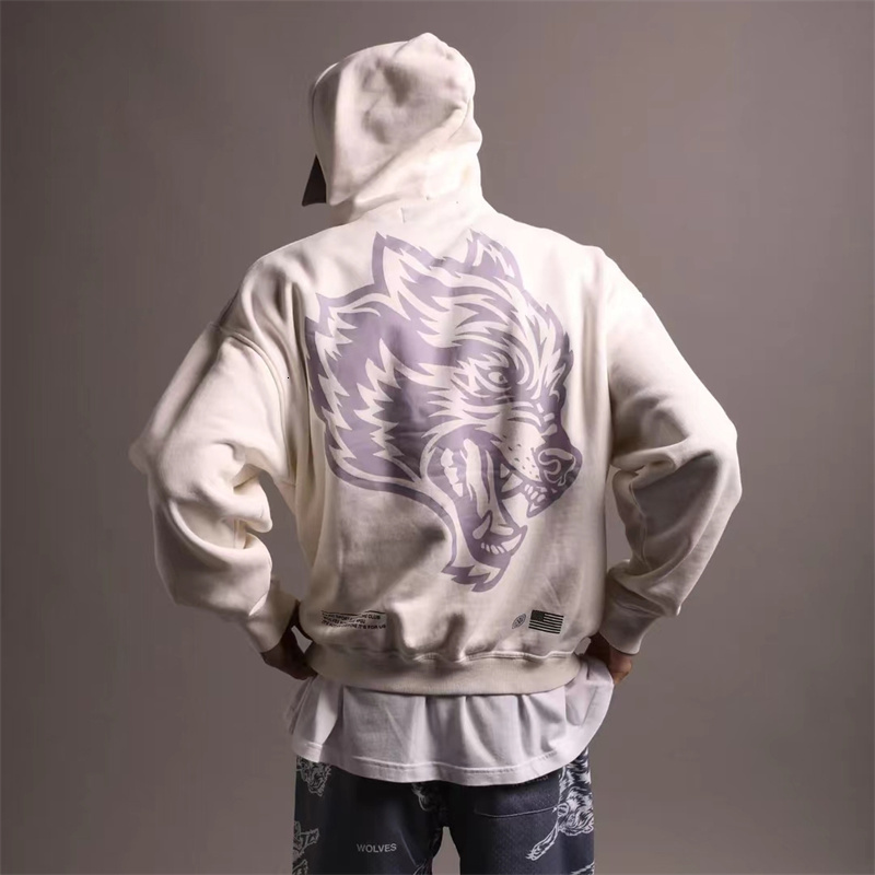 

Mens Hoodies Sweatshirts DARC SPORT Big Wolves Print Matching Hoodie For Couple Basic Oversized Pullover Men Casual Hoodies Men Hooded Sweatshirts Unisex 230323, White