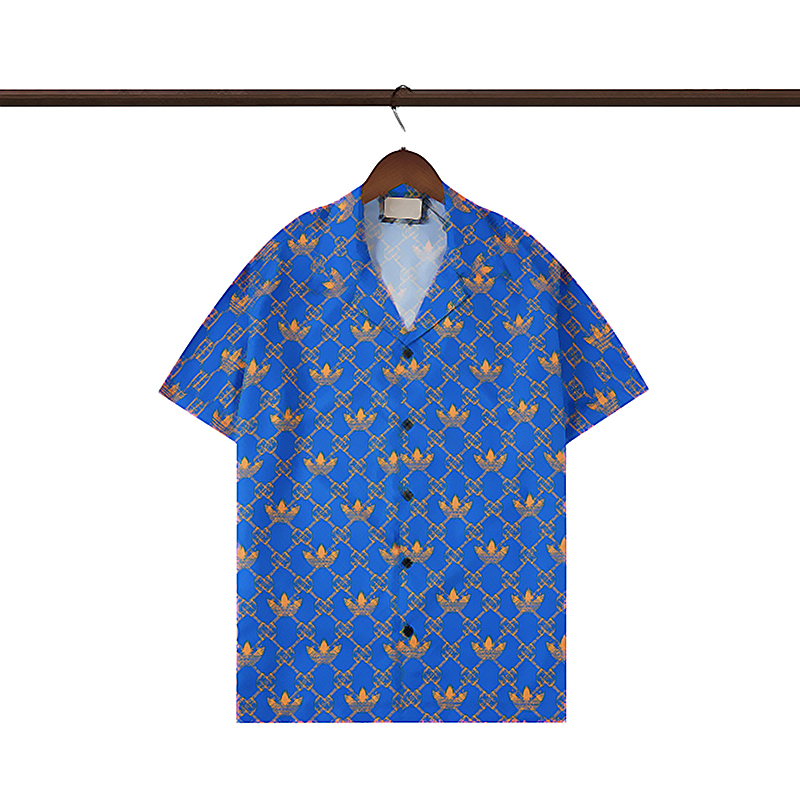 

23ss T Shirt Hawaii Floral Letter Print Beach Shirts Men's Designer Silk Bowling Shirt Casual Men Summer Short Sleeve Loose