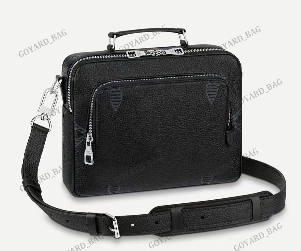

Designer Shoulder Messenger Bag for Mens Satchel Bags Embossed Monograms Flowers Tote Handbags Man Luxury CrossBody Bag Flight Case Purse Trendy Small Black M57287