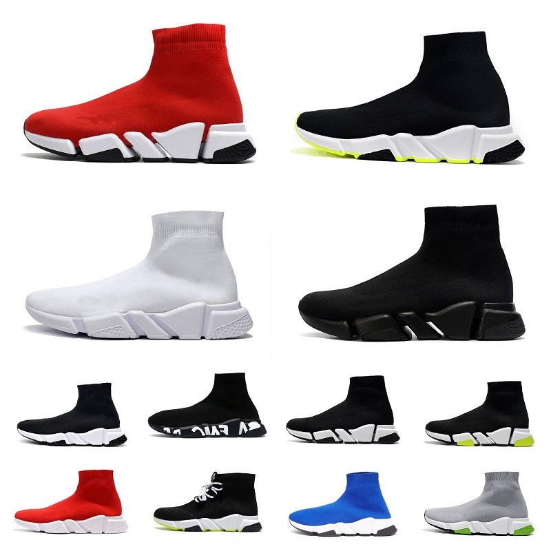 

2023 Sock shoes designer men casual shoes womens speed trainer socks boot speeds shoe runners runner sneakers Knit Women 1.0 Walking triple Black White Red Lace Sports, Shoes lace