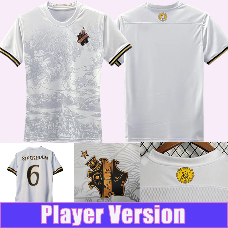 

2023 Solna Mens Player Version Soccer Jerseys AIK Stockholm 132TH Anniversary LARSSON KARLSSON HUSSEIN AYARI Football Shirts Short Sleeve, Qy3443 2023 132nd anniversary