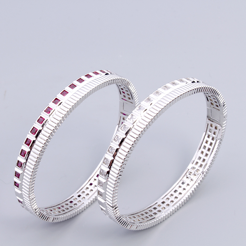 

torque Square diamond bangle bracelet silver designer bangle Gear jewelry femme set Love Women Men couple bracelets jewlery chains party gifts copper wedding girls
