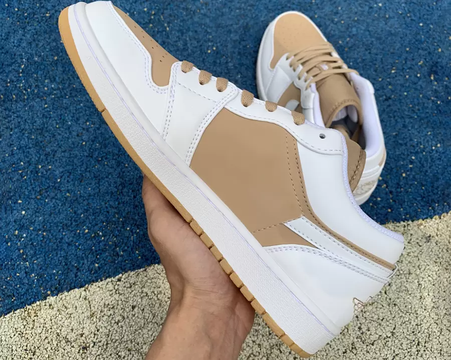 

2023 Basketball Shoes Jumpman 1 Low Mens 1S colour White Hemp Gum Yellow Womens running Outdoor Sports Sneakers Ship with Box, White hemp yellow