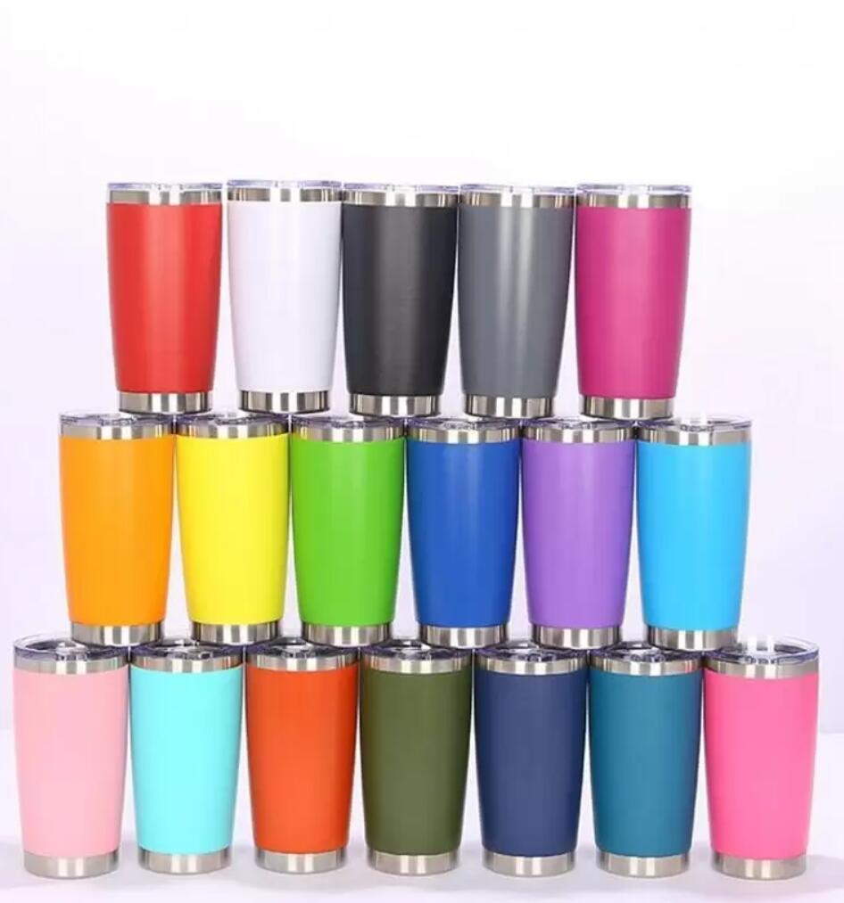 

20oz Tumbler Travel Car Mug Double Wall Cold or Hot Beer Coffee Cup Vacuum Flasks Insulated Stainless Steel Thermos Water Bottle GJ0323, Colorful