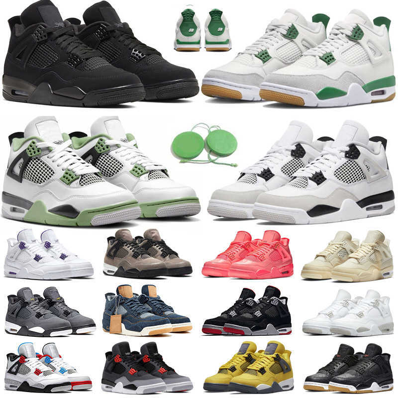 

Jumpman 4 retro 4s Mens Basketball Shoes Pine Green Military Black Cat Seafoam University Blue Lightning Thunder White Oreo Men Women Trainers Sports Sneakers, Color#3
