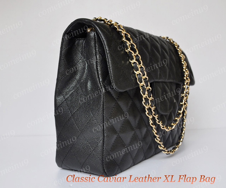 

Fashion Black Classic Caviar Leather XL Flap Bag 33cm Lambskin Single Flap Chain Shoulder Bags Top Quality Designer Women's Handbags Crossbody Purse Gold Hardware, Black caviar gold hardware