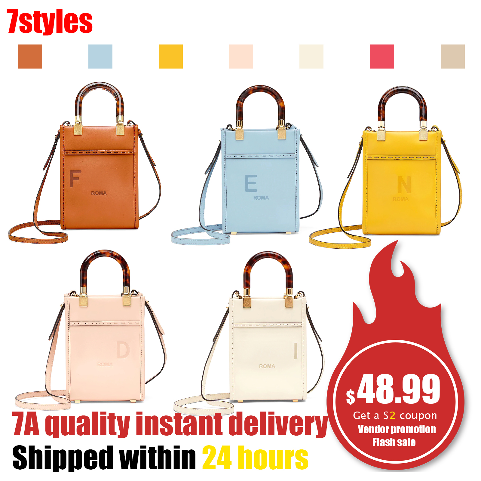 

fashion sunshine fendace Totes Crossbody mini bagshandbags luxury Genuine Leather shoulder strap womens mens pochette Toiletry kit classic Roma clutch travel bag, Brown