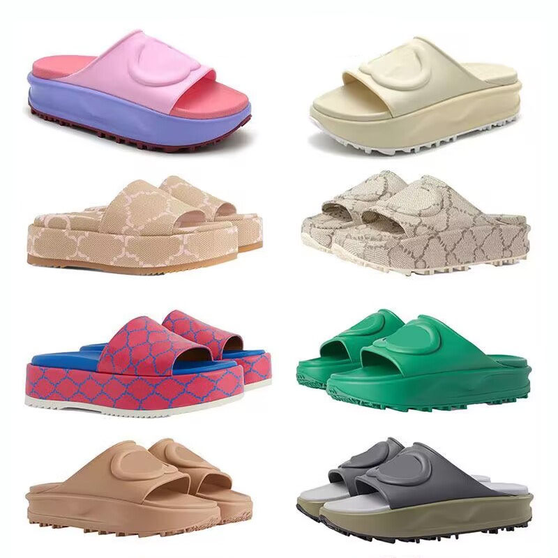 

2023 Beach Women Sandals Macaron Slippers Platform Sliders Men Cotton Fluffy Fur Sandal Size 35-45, Colour 9