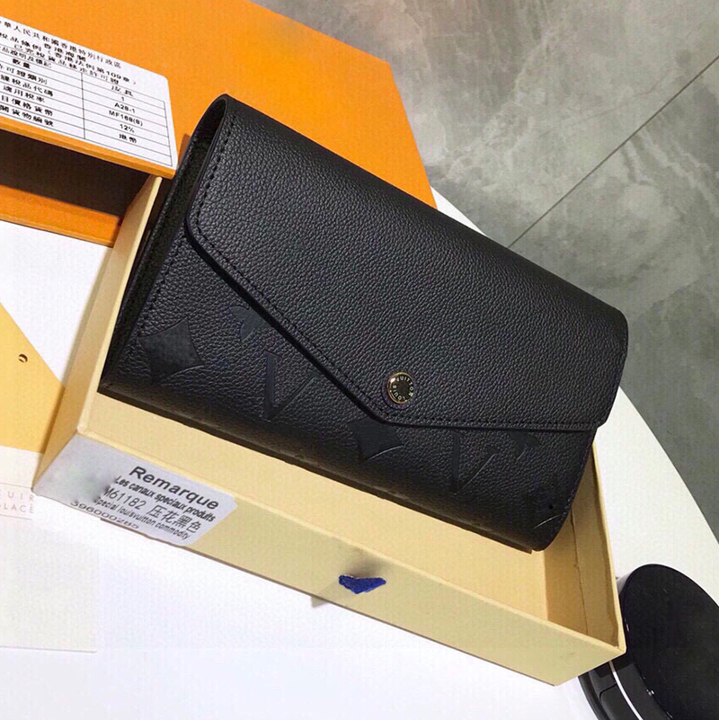 

Long Wallet Women SARAH Wallet Luxurys Designer purse Ladies Wallet Coin Purse With original box