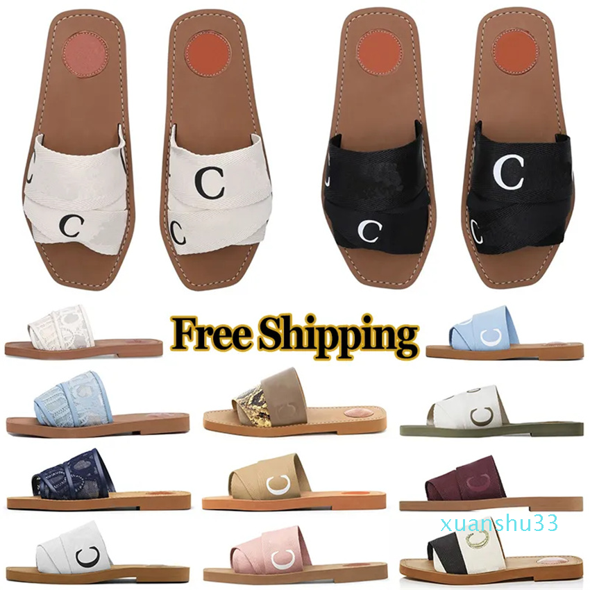 

Flat Woody Mules Slides Sandals Men Women Slippers Canvas Square Toe Lace Embroidery Snake Mens Summer Sandal Fashion Beach Shoes, Lace navy