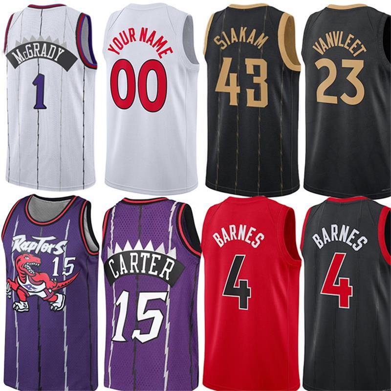 

TOR Basketball Jerseys 43 Pascal Siakam 15 Vince Carter Retro Jersey Scottie 4 Barnes OG 3 Anunoby23 Fred VanVleet Tracy 1 McGrady 33 Gary Trent jr. Men, Colour 3