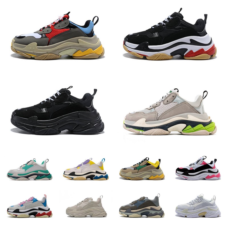 

Designer Classic Triple S Clear Sole Casual Shoes Grey All White Black Green Pink Retro Orange Mens Womens Luxury Paris 17W Platform Sneakers Trainers Outdoor, Shoes lace