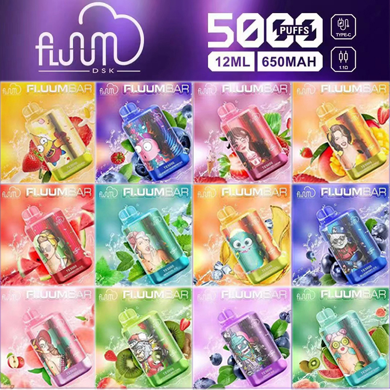 

Authentic Fluum Bar TE5000 Disposable E cigarettes 5000 puffs 12ml Pre-filled Mesh Coil Pods Cartridge 650mAh Rechargeable battery vapor devices