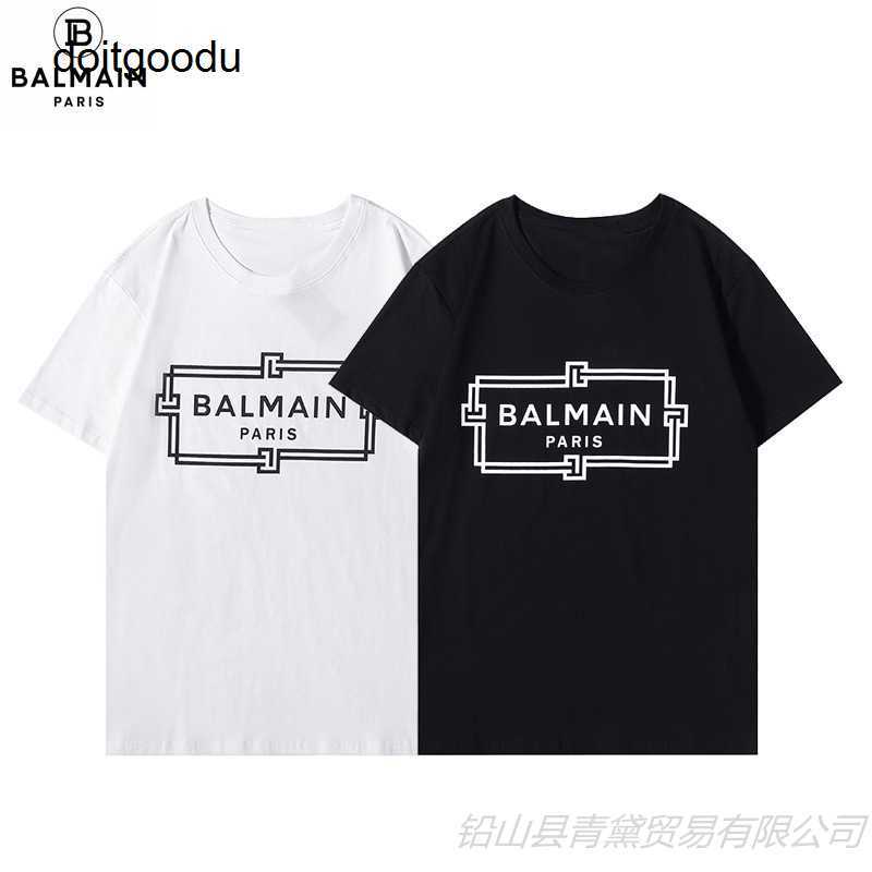 

Ballmmains Classic T-shirt High Quality 220g Thick Fine Sulfur Cotton Printed Short Sleeve T-shirt Men and Women's T Shirt Y5J7