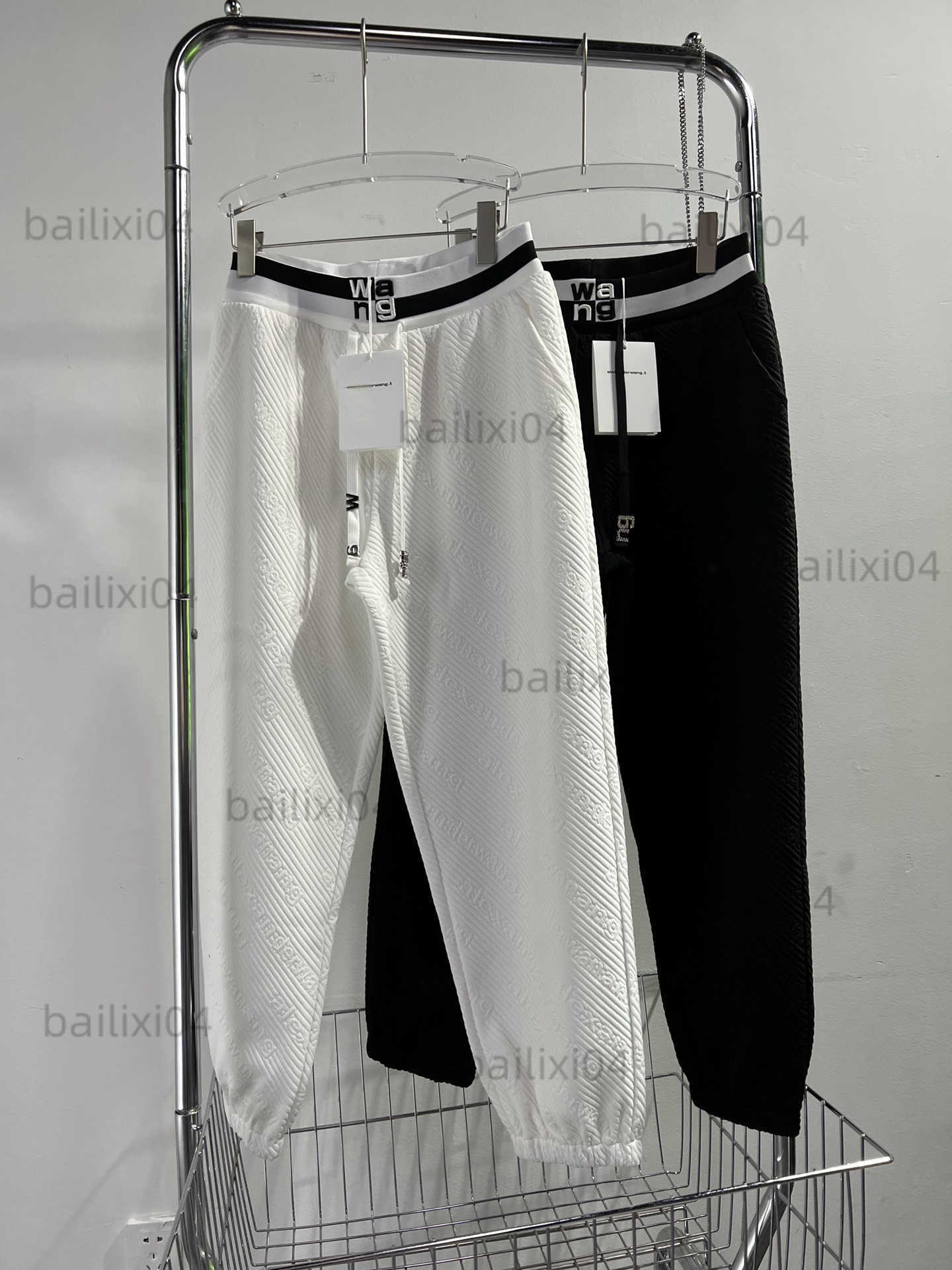 

Women' Pants Capris AW 23 Early Spring New Fashion 3D Letter Elastic Waist Versatile Casual T230323, White