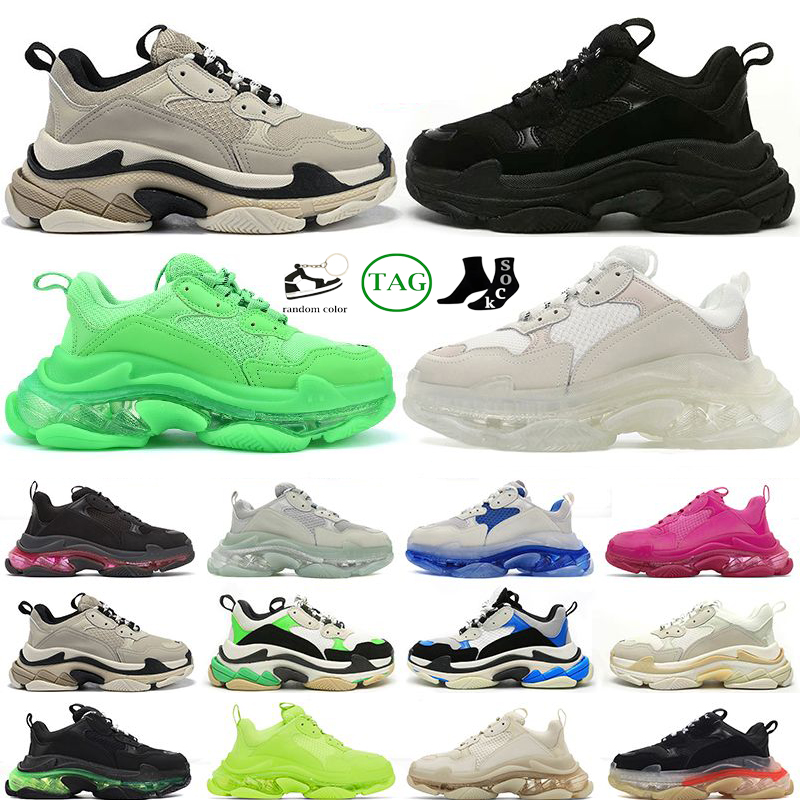 

2023 men women designer casual shoes platform sneakers clear sole black white grey red pink blue Royal Neon Green mens trainers Tennis, No box