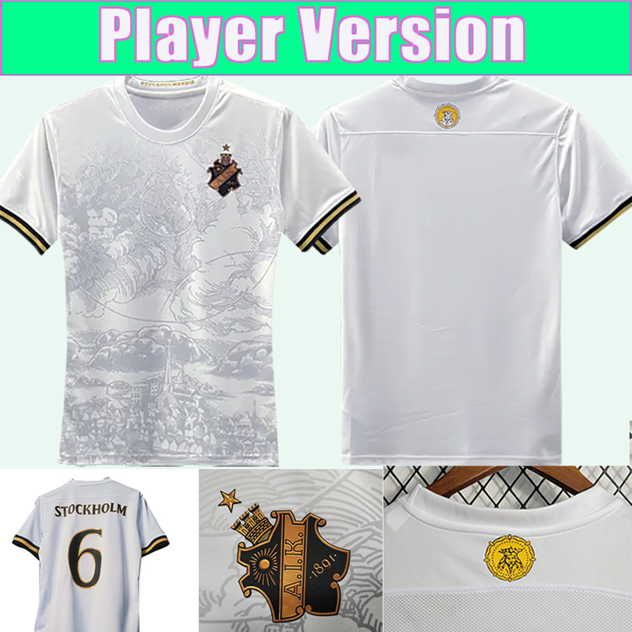 

2023 AIK Solna Mens Soccer Jerseys Stockholm Player Version 132TH Anniversary LARSSON KARLSSON HUSSEIN AYARI Football Shirts Uniforms, Qy3443 2023 132nd anniversary