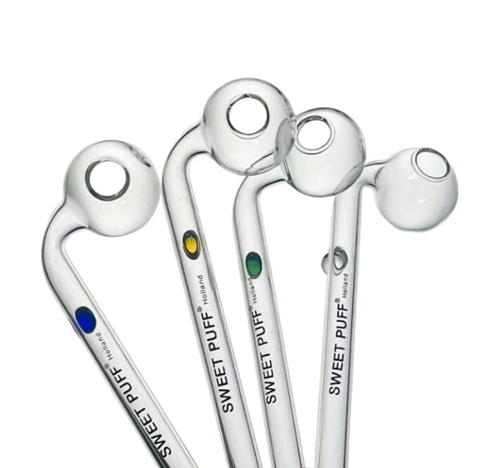 

QBsomk 14cm Curved glass pipes hookahs Oil Burners Pipes with Different Colored Balancer Water Pipe smoking RIG dab