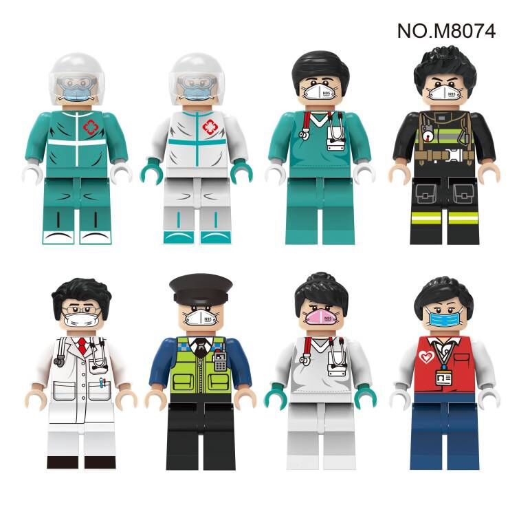 

M8074 Plastic Building Blocks Doctor Nurse Patient Minifigs Mini Toy Figure