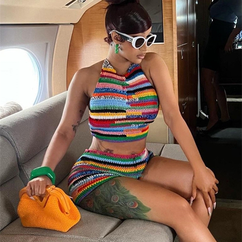 

Women' Tracksuits Hawthaw Women Tank Tops Shorts Pants Beach Vacation Two Piece Sets Outfits Summer Clothes Wholesale Items For Business 230323, Multi