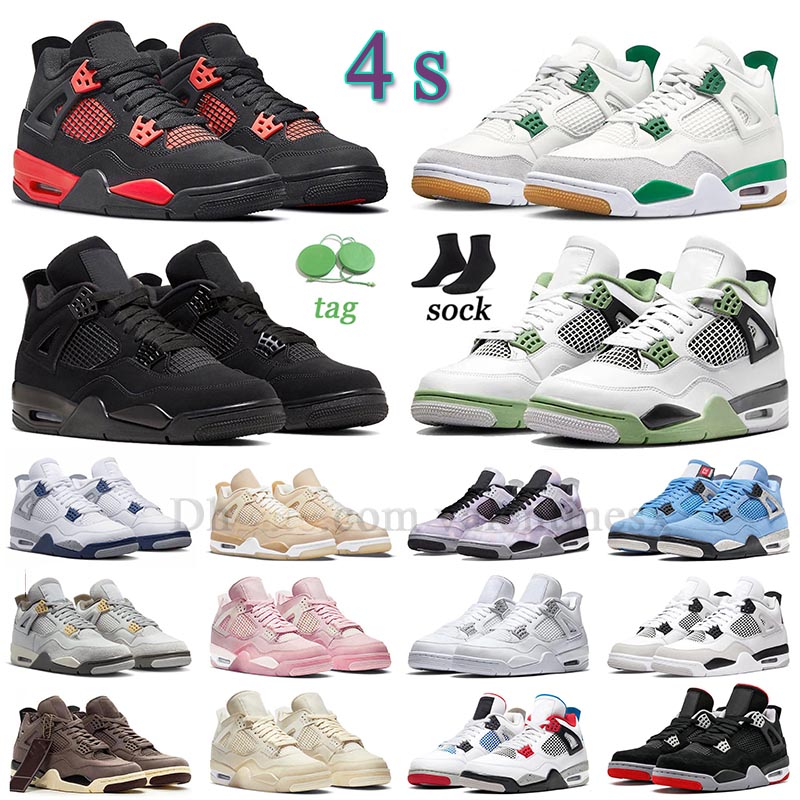 

jorden 4 basketball shoes for men women 4s retro Military Black Cat Sail MA Red Thunder travis scott Blue University Infrared Cool Grey off white mens sports sneakers, C27 psgs 40-47