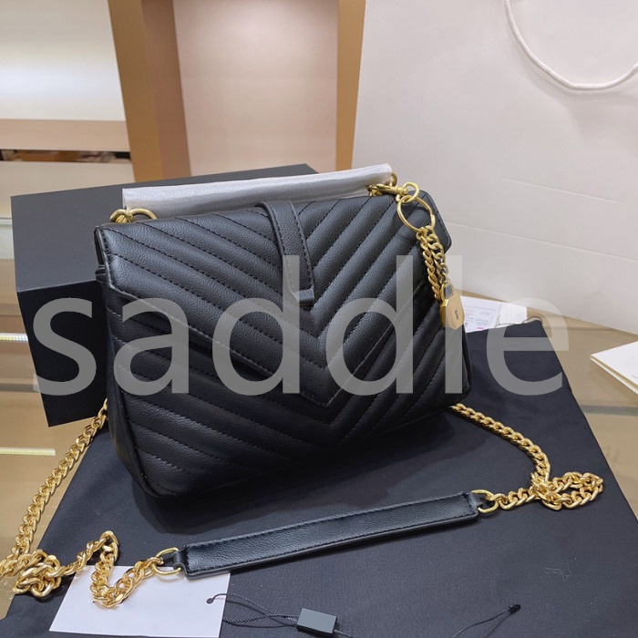 

Designer Bag Women Bags Handbags Shoulder Tote Bags Black Calfskin Classic Diagonal Stripes Quilted Chains Double Flap Medium Cross Body, Plain_silver