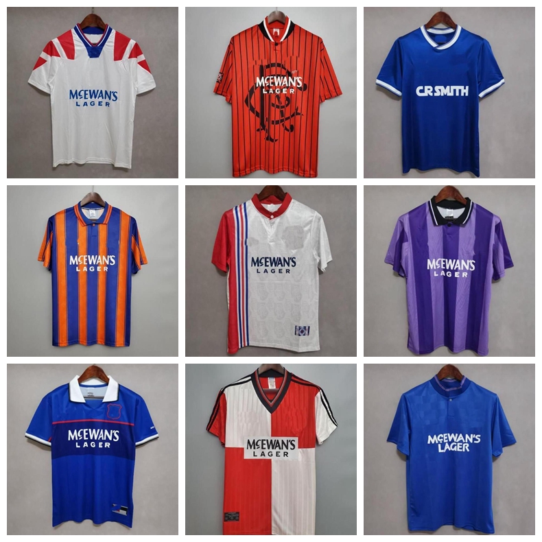 

87 90 92 93 94 95 96 97 99 01 08 Glasgow Rangers fc Retro soccer jerseys 20 21 GERRARD GASCOIGNE LAUDRUP gerrard MCCOIST football Uniforms