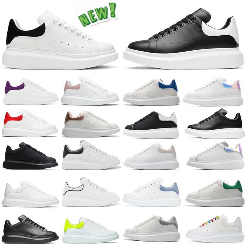 

2023 Designer Oversized Men Women Casual Shoes Leather Lace Up Men Fashion Platform Sneakers White Black Luxury Black Suede Chaussures de Espadrilles With Dust, White black leather