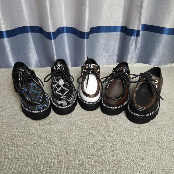 

Classic casual shoes Beaubourg Platform Derby Ankle Boot Nude shoe Technical Leather Shoes for Women Thick heeled shoes with Box luxury shoes Size 35-42