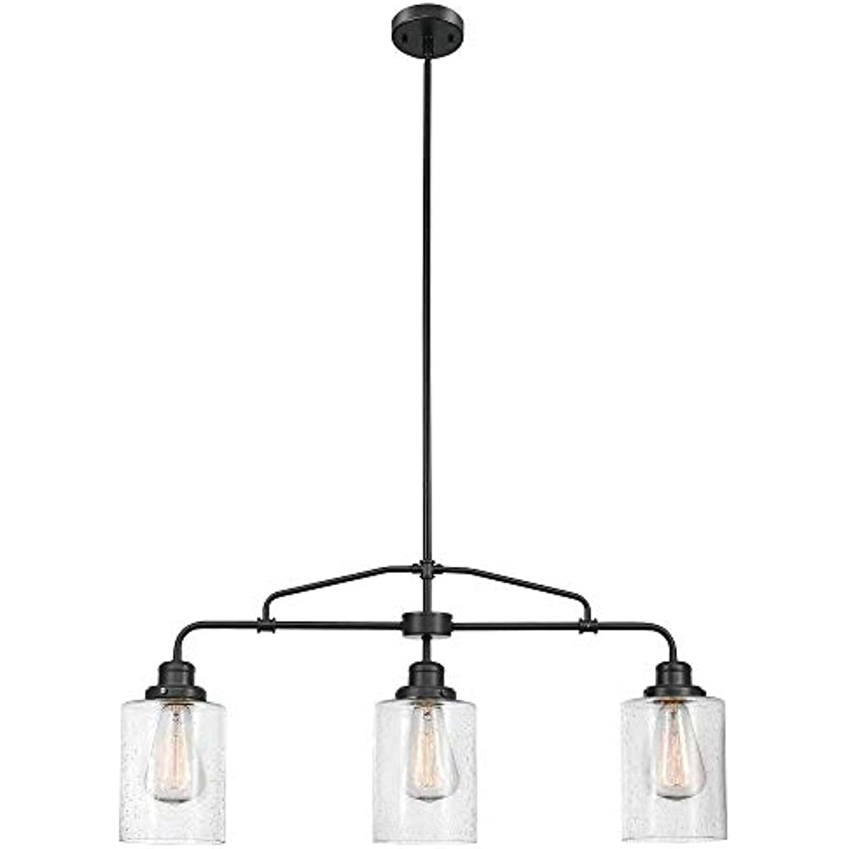 

60490 Annecy Pendant, Dark Bronze with Seeded Glass