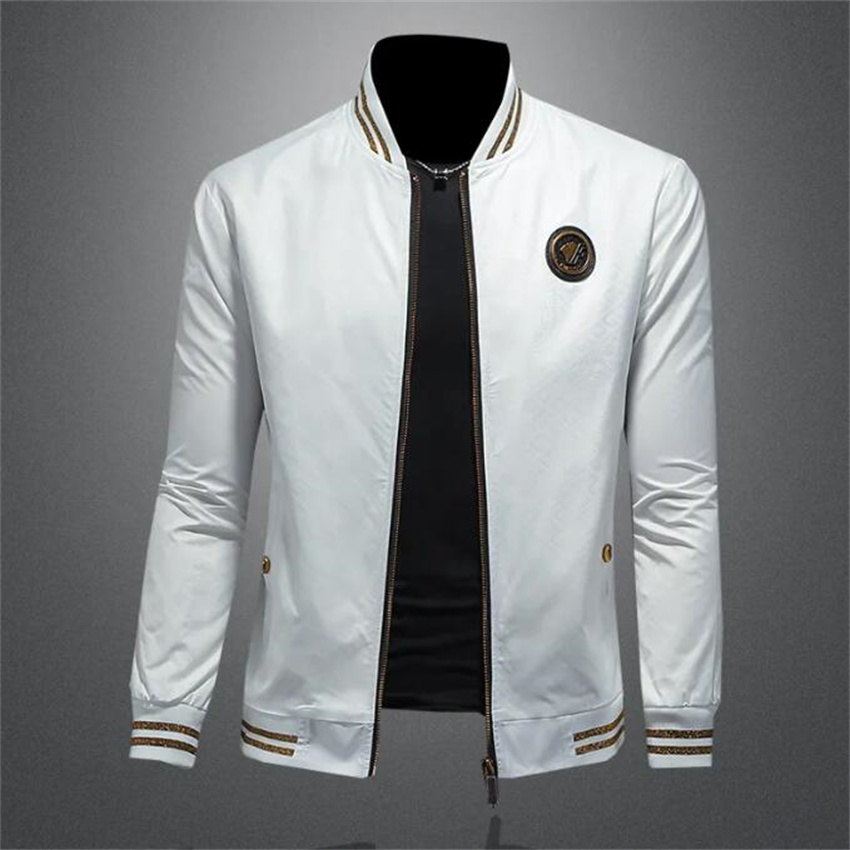 

New Luxury 2023 Fashion Mens Designer Jacket Coat Autumn High quality Baseball Slim Stylist Men Women Windbreaker Outerwear Zipper Hoodies Jackets Coats, White