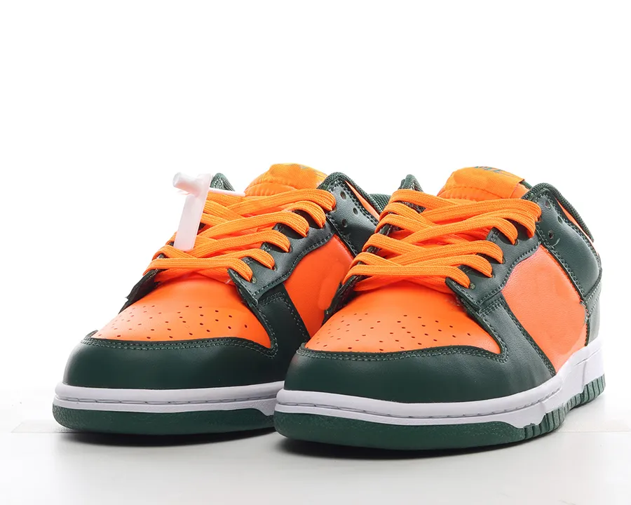 

2023 basketball Shoes Duks Low Miami Hurricanes Leisure Running Shoes Team Dark Green/Team Orange-White Outdoor Sports Sneakers Come With Box