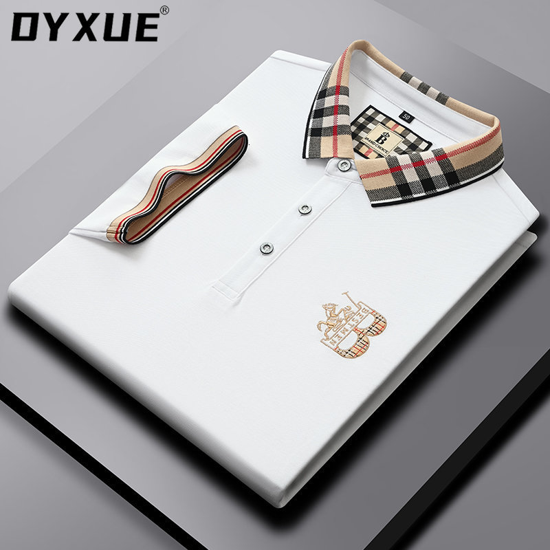 

Men's Polos DYXUE Men's Shirts Lapel Polo Shirt Cool Summer Cotton Fashion Soft Short Sleeve Casual Pure Color High-quality Embroidery 230322, Black