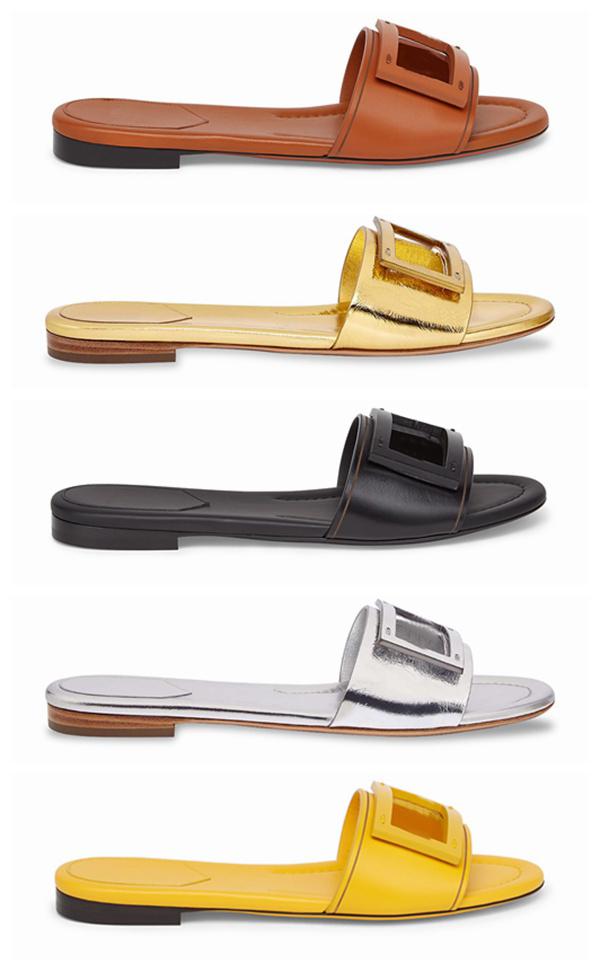 

womens fashion cutout flat leather slippers girls fashion metallic leather sandals causal mules, Pink