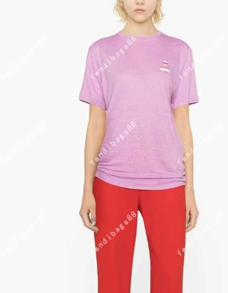 2023ss Isabel Marant Femmes Designer t-shirt Lettre De Mode Imprimer Pull Décontracté T-shirts Haut De Sport Femmes Slub Coton À Manches Courtes