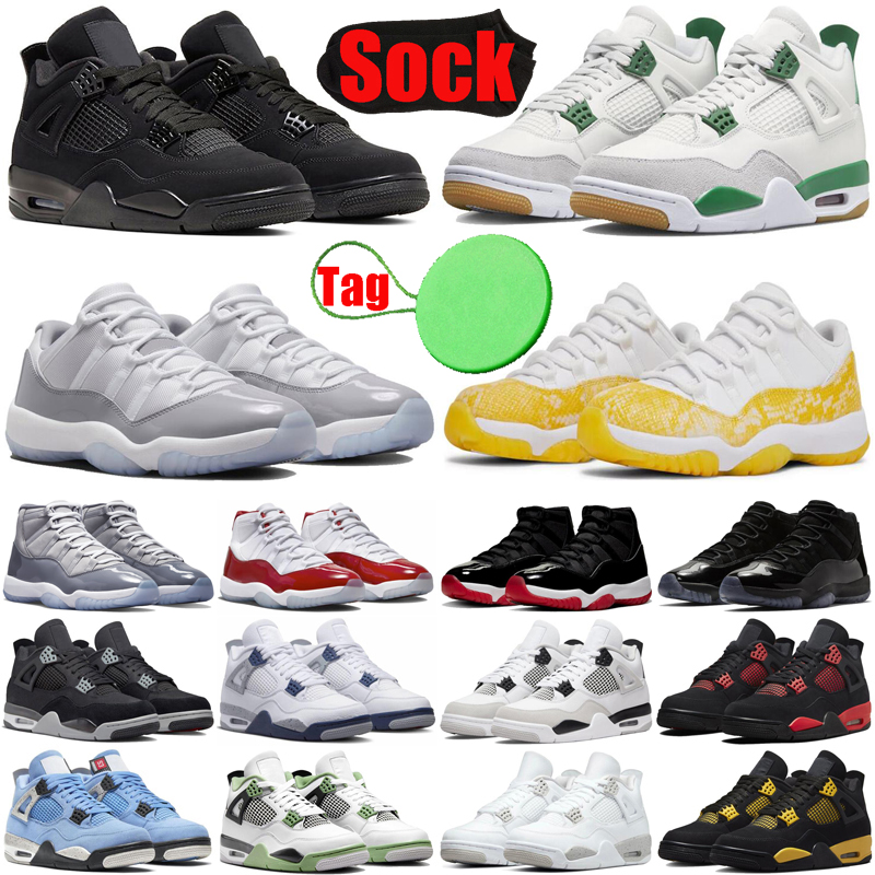 

Cherry 11 4 Designer shoes 4s 11s basketballs shoe for mens womens sneakers Cement Grey Pine Green Plate-forme Military Black Cats Canvas casual trainers luxury, #36 pine green 40-47