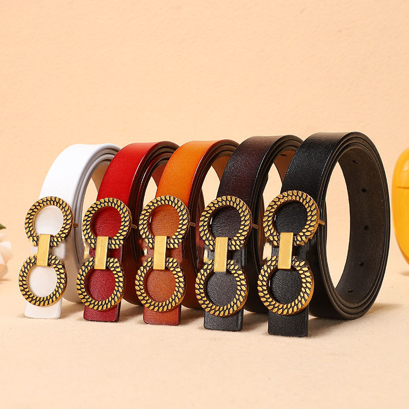 

2023 Smooth leather 2.5mm wide belt luxury belts designer for woman buckle chastity top fashion wholesale with box